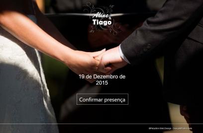 Criação de site para Tiago e Aline Site de casamento com lista de presentes e confirmação de convidados